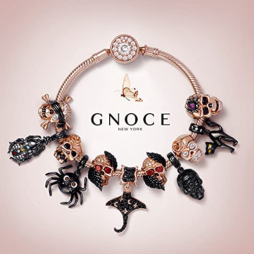 GNOCE Cute Spider Charm Pendant Sterling Silver What Do You Think Of Me Black Plated Charm Bead Fit Bracelet/Necklace Jewelry Gift for Women Mens4