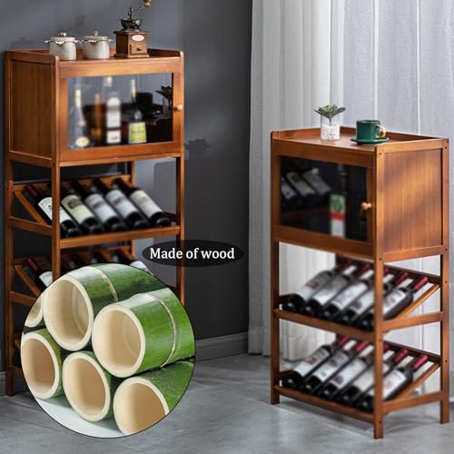 Soporte para botellas de vino de piso con tapa de madera 50x32x90CM miniatura 3