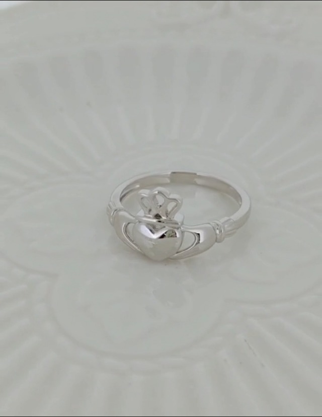 Claddagh Promise Ring For Women - Sterling Silver Friendship Love Ring With Crown, Heart, Hands, Personalized Engraving - View #11