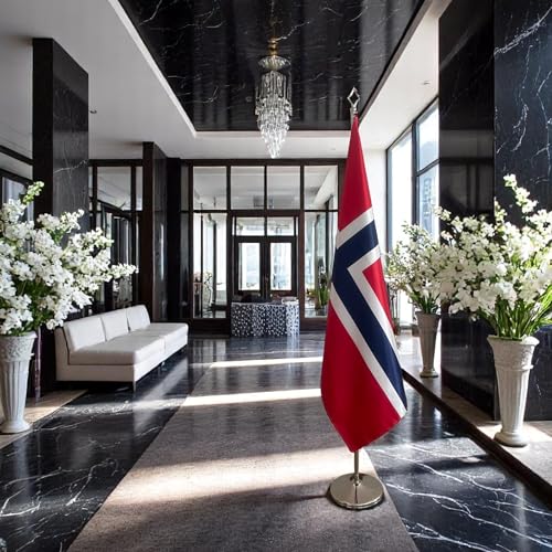 Drapeau norvégien sur pied pour décoration intérieure et réception - 6