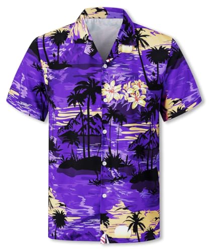 Image of Cromoncent Matching Hawaiian Outfits for Family, Dad and Son Matching Luau Beach Tropical Shirts Mommy Daughter Tropical Sets
