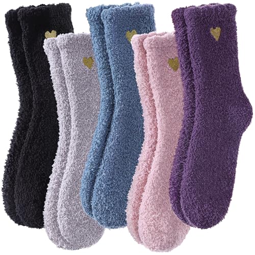 Image of FNOVCO Womens Fuzzy Socks Super Soft Fluffy Winter Warm Cozy Home Sleeping Socks
