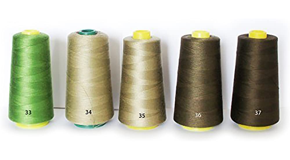 HAND ® Assorted Colours 100% Polyester Threads Appx 3000m - Cold Colors (NO.35 Military Green)