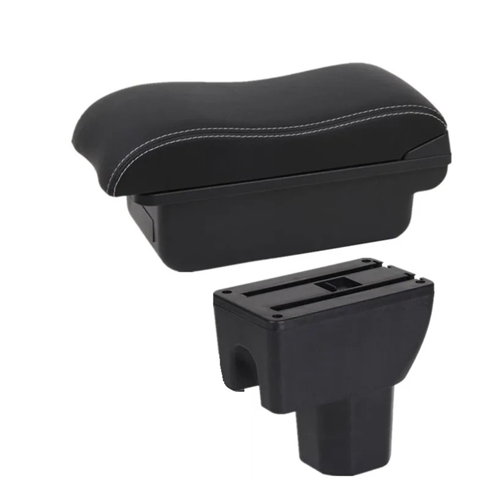 Hguvsjd Armrest Box For Suzuki For Splash Armrest Storage Box Dedicated Retrofit Parts Accessories Car Armrests(A Black white NO USB)