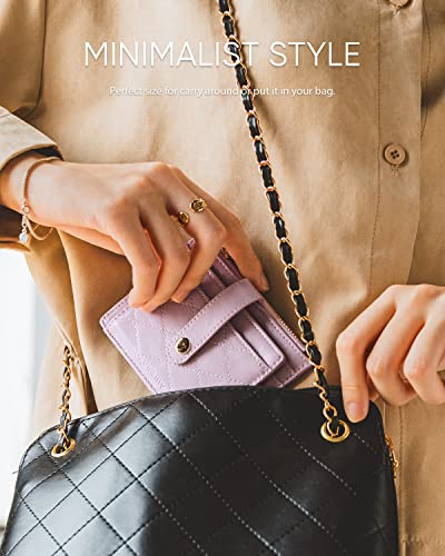 Vulkitty Slim Wallet For Women Minimalsit Bifold Leather Purse Rfid Blocking Small Credit Card Wallet With Zipper Pocket(Lavender) #TOP5