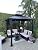 Domi 8' x 8' Hardtop Gazebo Permanent Metal Gazebo with Galvanized Steel Double Roof, Curtains and Netting for Party, Wedding, Outdoor Dining, Patio, Backyard, Brown