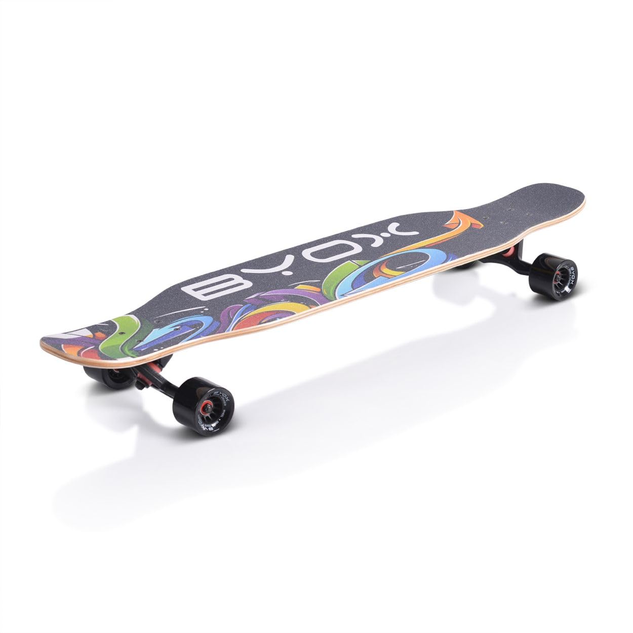 Skateboard Longboard 42' Dancing Style Roues PU ABEC-9 jusqu'à 100kg Sangle, Coloris:Noires