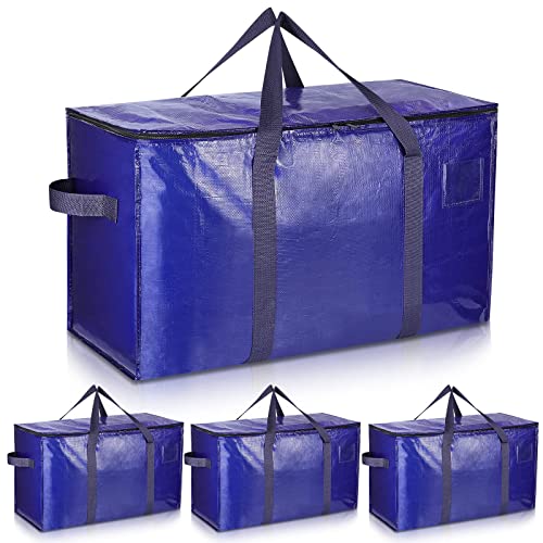 Uhogo 110L 3 Pack Heavy Duty Extra Large Storage Bags, Thicker Waterproof Storage Bags with Zips for Moving Travelling