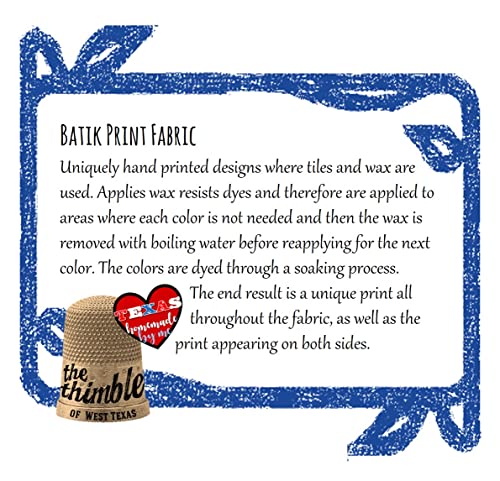 Unique Batik 27" Square Neckerchief | 100% Cotton Fabric Bandana | 1/4 inch finished hems | Home Made in Texas USA3