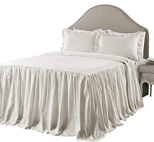 Lush Decor Ticking Stripe Bedspread King Size 3 Piece...