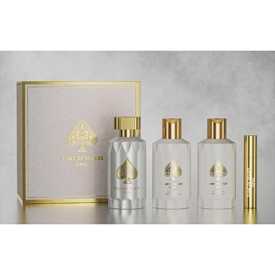 Jo Milano Game of Spades OPAL 4-Piece Gift Set Unisex, (3.4 Oz Parfum Spray + 6.8 Oz Body Cleanser + 6.8 Oz Body Cream + 0.27 Oz Refillable Atomizer) sold by FRAGRANCE EXPERT