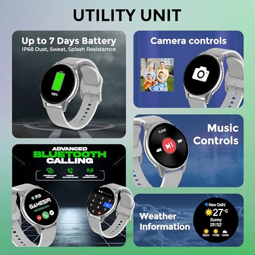 Image of GameSir Active 5 Smart Watch AMOLED Display 1.3 inch Screen, 360 * 360 Resolution, IP68 Waterproof with Multiple Watch Faces Bluetooth Calling Round Dial Smartwatch for Men & Women (Grey)