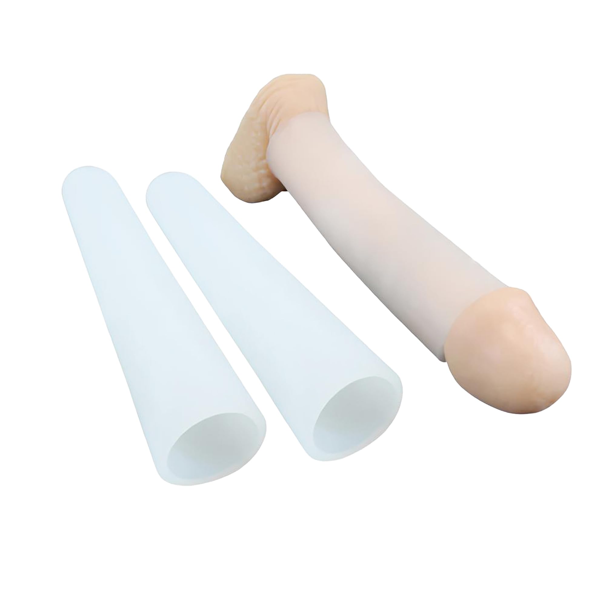 9” Anti-Turtling Silicone Penis Sleeves for Stretching & Enhanced Girth (1 Count) - 1” Diameter Standard Softness Device Stretching Sleeve for Average/Below-Average Sizes