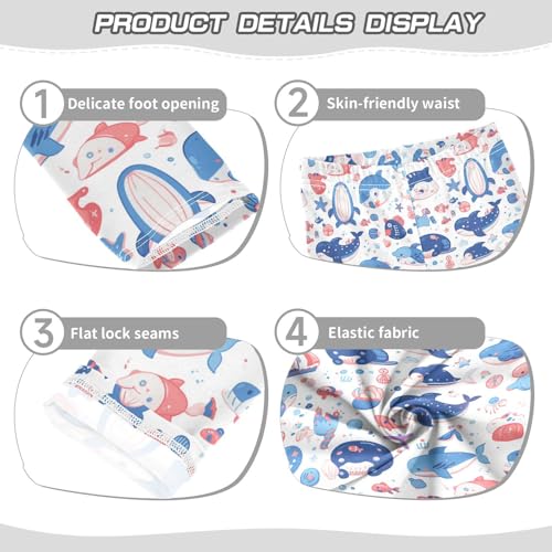 Sea Animals and Ocean Creatures Kids Girl's Athletic Leggings Stretch Full Length Sweatpants Exercise3