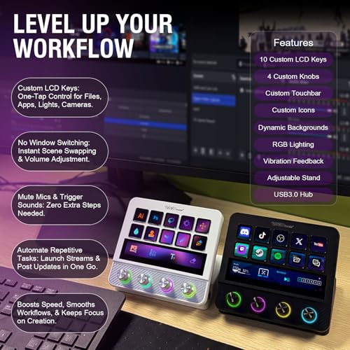 Image of Macro Pad, Streaming Deck Stream Controller Soundboard Keypad, Programmable Keys USB Shortcut Keyboard for Gamer Streamer, Audio Mixer for OBS, YouTube, Office Desk Setup, PC, Mac