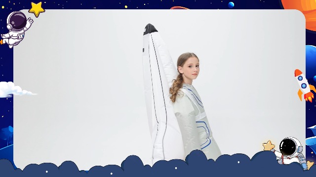 Disfraz inflable de nave espacial para niños miniatura 7