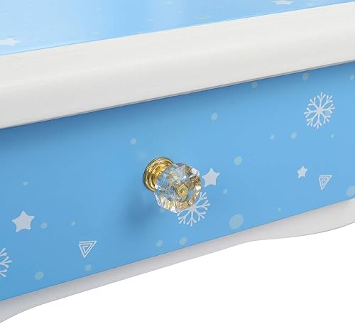 Miniatura 4 de AOCOROE Juego de mesa de tocador y taburete para niños con espejo, tocador de maquillaje de princesa 2 en 1 con cajón y parte superior desmontable,