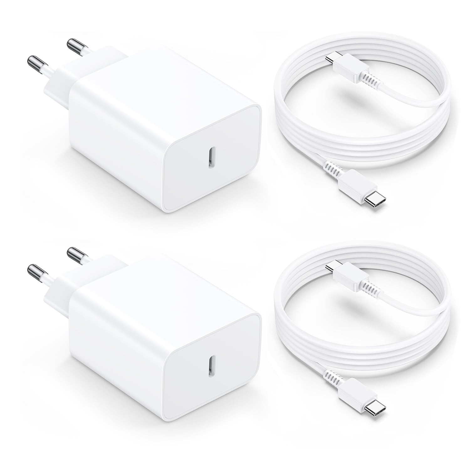 45W Cargador USB C 2Pack, Cargador para Samsung Carga Rapida Compatible con Samsung Galaxy S25 Plus Ultra/S25+/S24/S23/S22/S21/S20/S10/Note20/10/A73/A53 con 2M Cable, Tipo C Enchufe Carga Adaptador — view 8