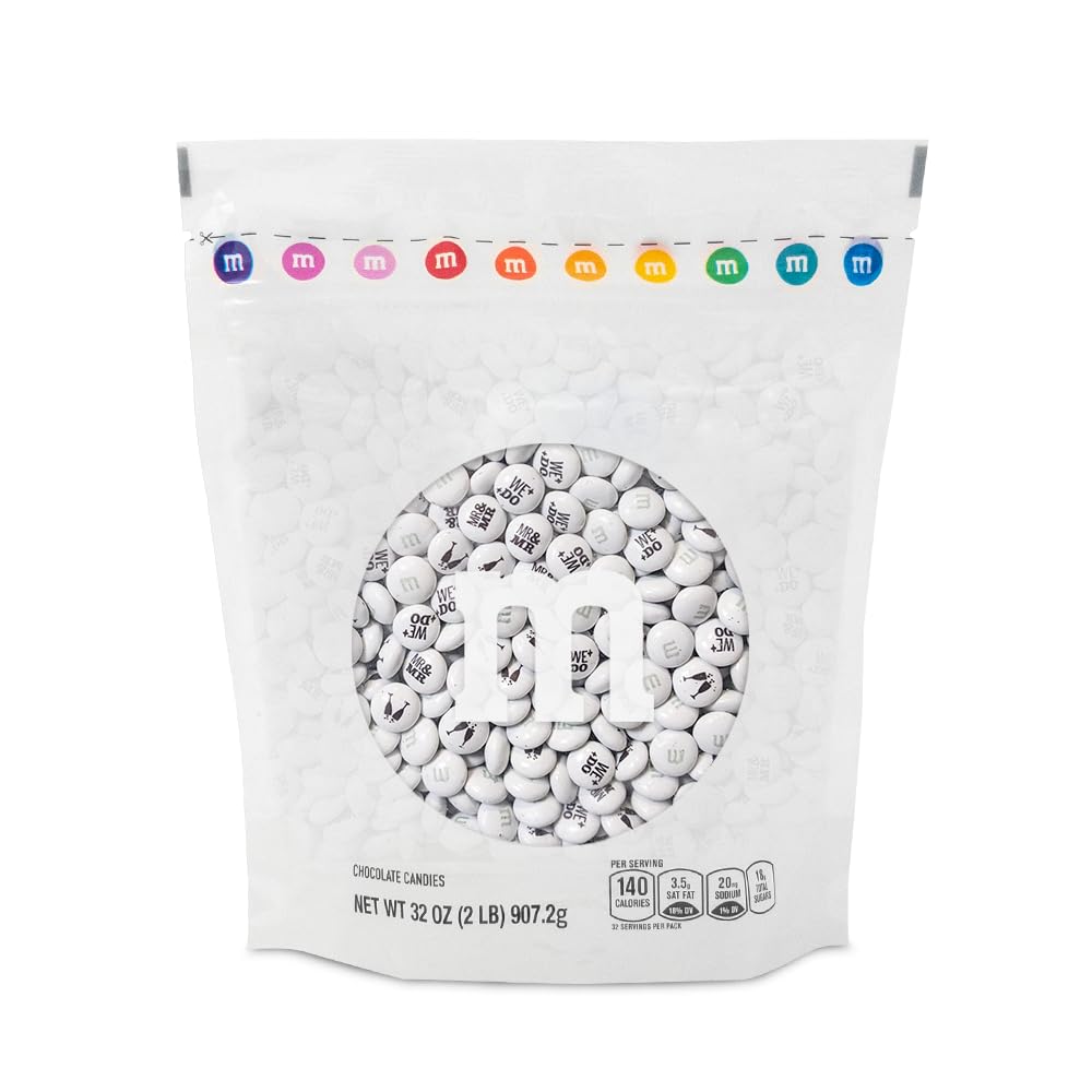 M&M’S WORLD “Mr. and Mr.” Milk Chocolate Candy, 2 lbs Bulk Candy for Wedding Decorations, Unique Favors, or Cake Topper