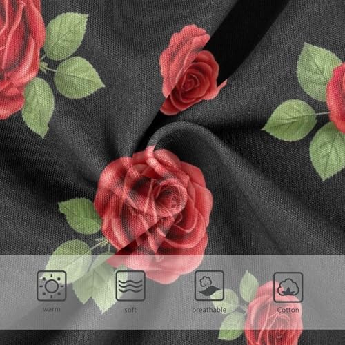 Cotton Girls Underwear Toddlers Red Roses Green Leaves Black Cute Panties Girl Personalized Briefs Girls Undies 2t3