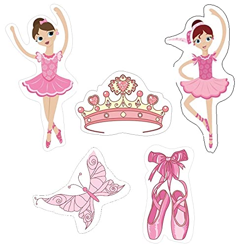 Image of Pretty UR Party Ballerina Theme Paper Cutouts for Birthday Parties, Party Supplies decor, Birthday Party Decoration Cut-Outs - Pink (10 pcs)