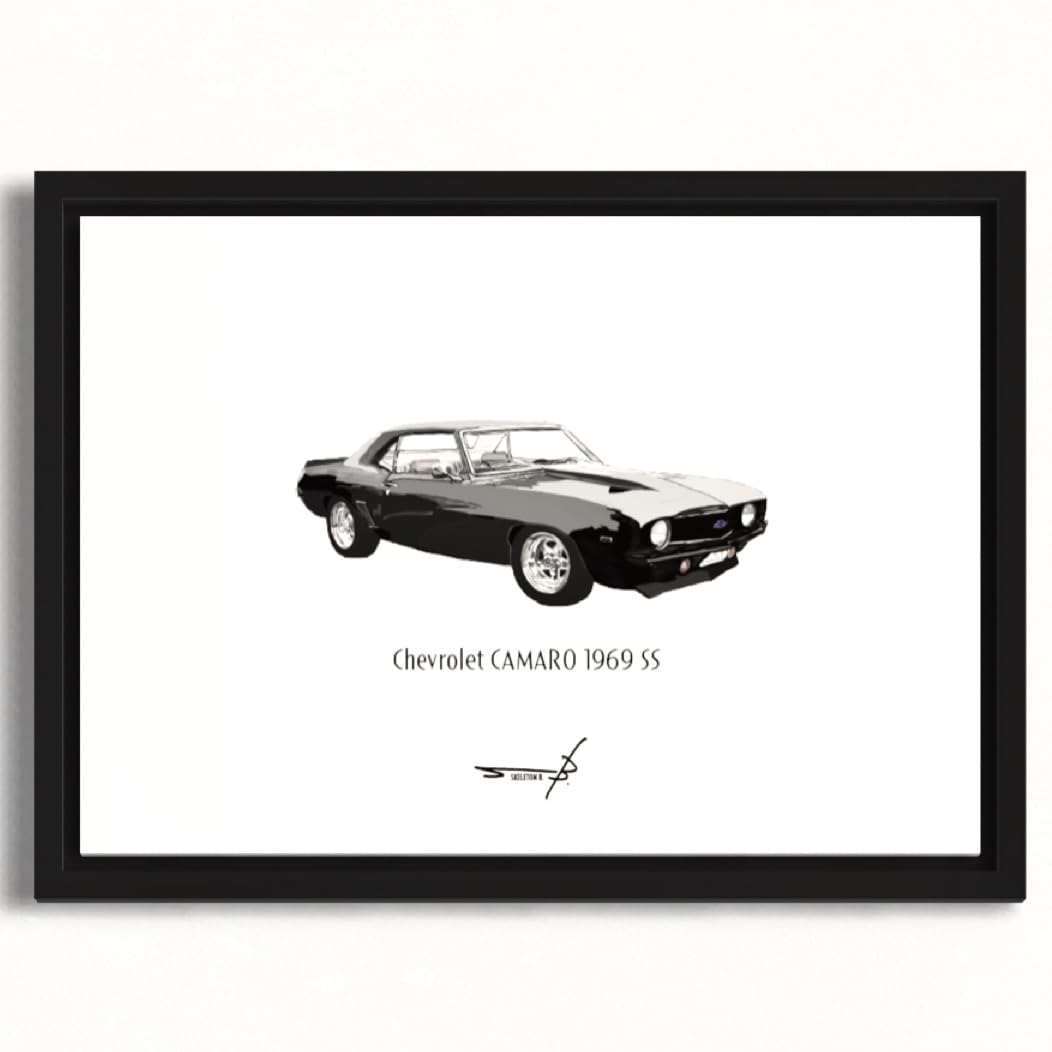 Amazon.co.jp: ポスター ビンテージカーポップアート アメ車 A4額入り
