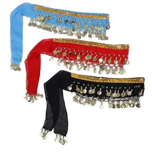Jupe paillettes pour ventre costumes de performance 3 pièces sans gêne de mouvement