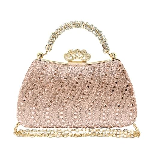 Bolsa clutch feminina com strass, formal, para noite, bolsa de mão de diamante brilhante para coquetel, formatura, festa de casamento, Champanhe