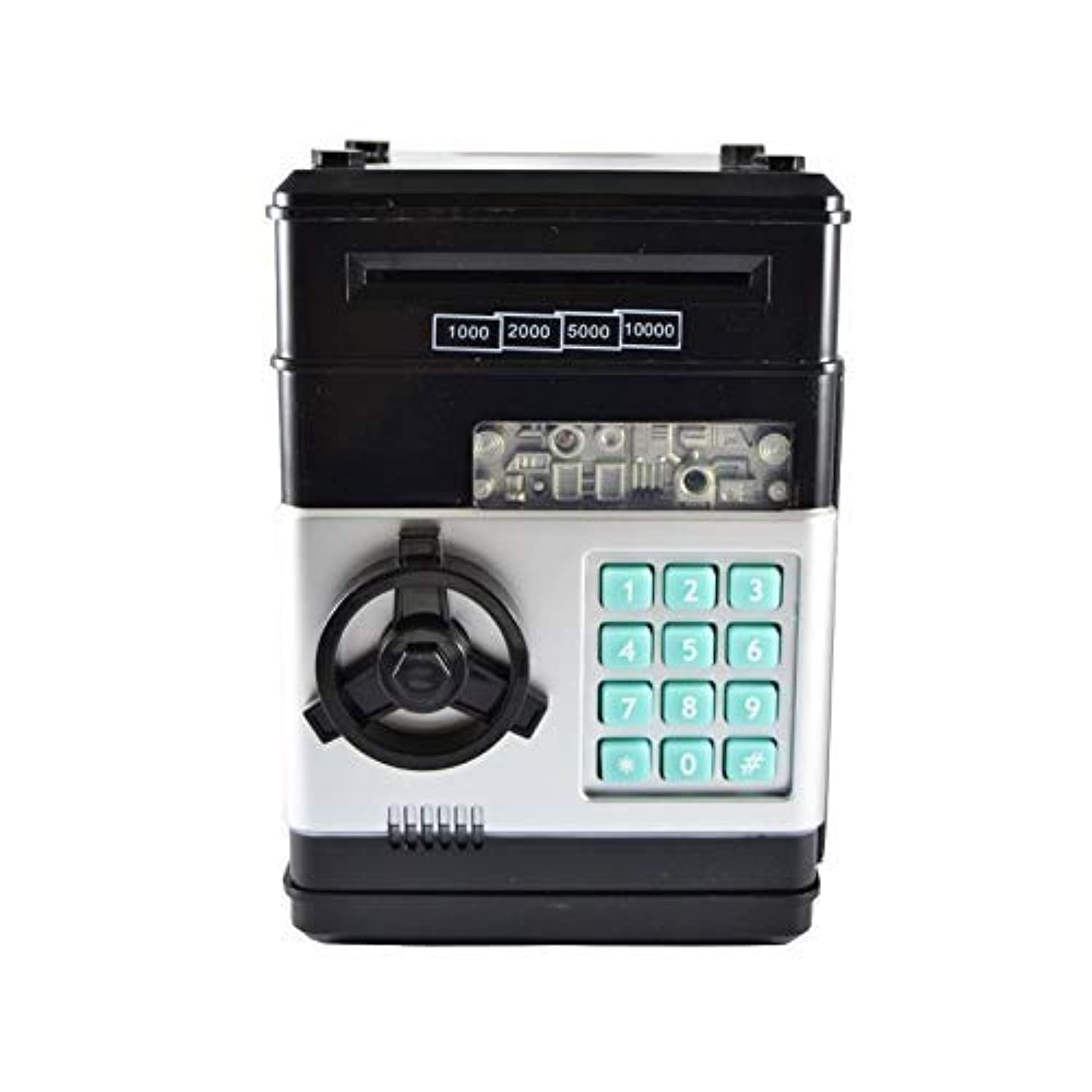 Piggy Bank Mini Atm Money Safe Box Safety Electronic Password Chewing Coins Cash Deposit Machine for Children black