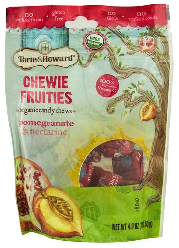 Torie & Howard Chewie Fruities Organic Candy Chews Pomegranate & Nectarine -- 4 oz - 2 pc