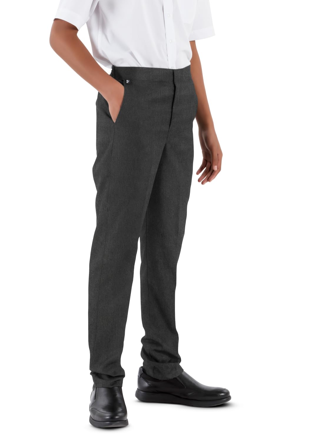 Pantalones elegantes de poliéster y viscosa que no se arrugan niños 3