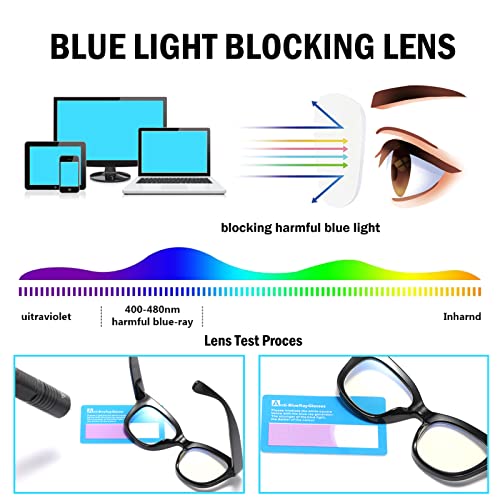 Image of Oversized Reading Glasses for Women,3 Pack Blue Light Blocking Computer Spring hinge Readers