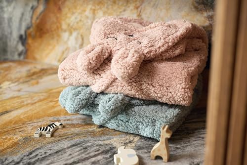 Jollein Bunny, Coperta Fasciatoio, Con Orecchie E Viso Di Coniglietto, 100% Poliestere, 100 X 105 Cm, Coperta Per Bambini - 8