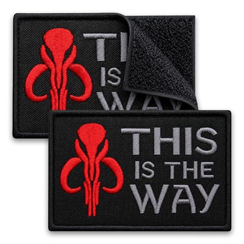 Bluyellow 2-Pack This is The Way Patch Hook & Loop Embroidered Morale Patch for Tactical Vest Backpack Helmet K9 Harness Warrior Code Patch 2x3 Inches