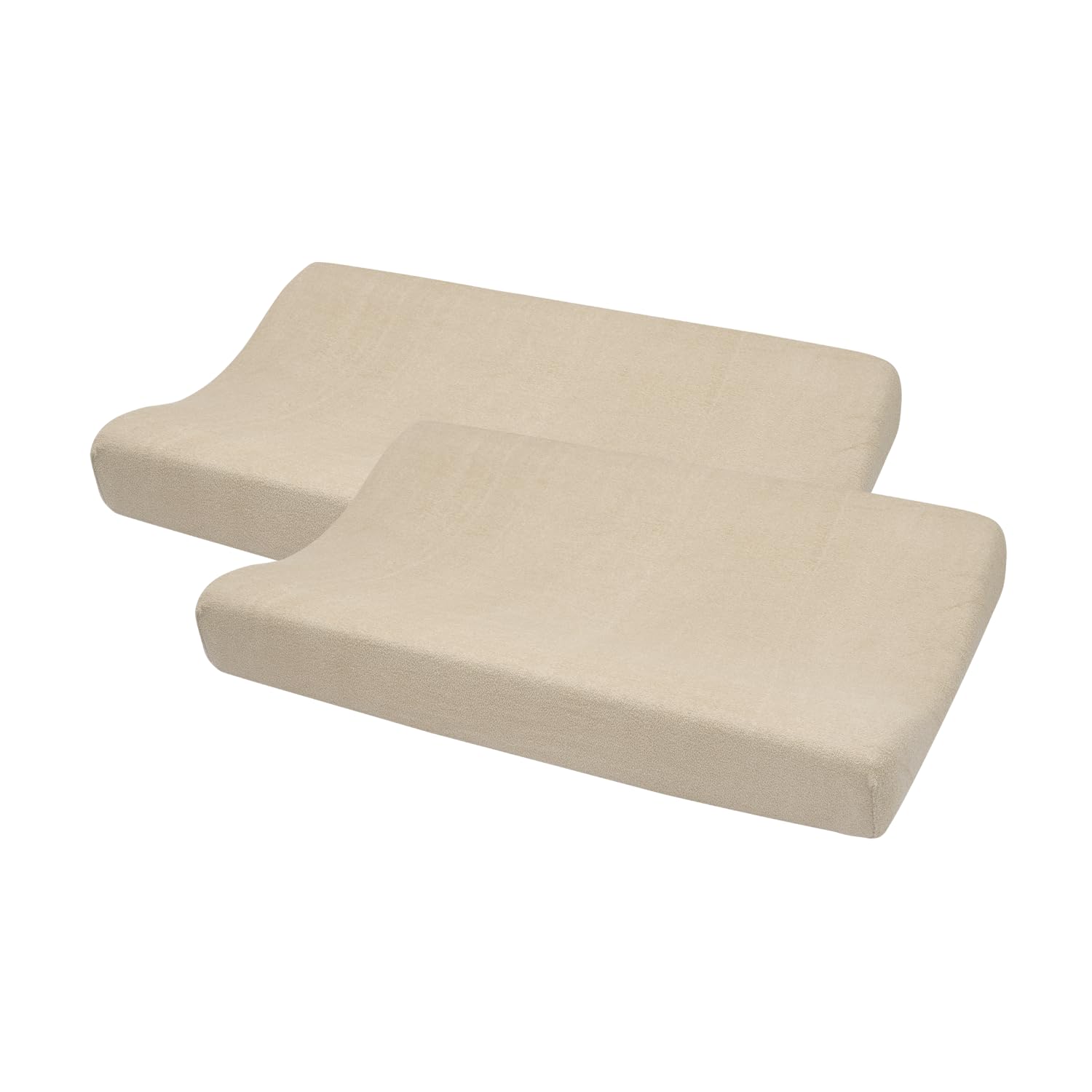 Meyco Baby Wickelauflagenbezug Frottee - 2er Pack - 50x70cm - Spannbetttuch Wickelunterlage - 80% Baumwolle - Oeko Tex zertifiziert - kuschelig weich - waschmaschinenfest - Sand