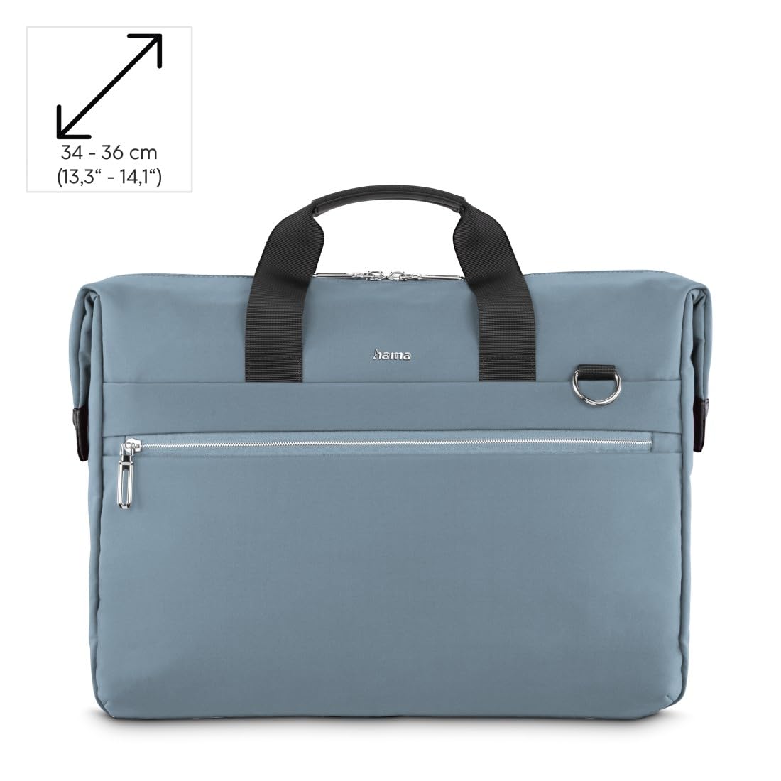 Hama | Maletín para portátil 13,3 pulgadas (funda protectora ordenador resistente acolchada compartimento tablet 12,9 bolso portátil 14,1 pulgadas bandolera ajustable ligera trabajo 10 litros) azul