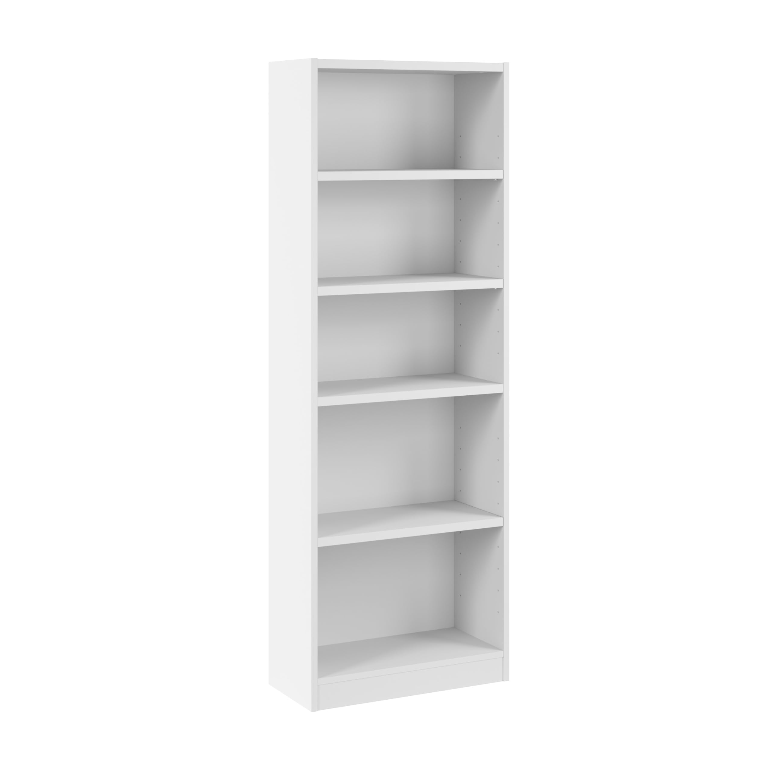 Bush Home Universal 25W Tall 5 Shelf Bookcase in White, Vertical Storage and Display Bookshelf for Home Office or Living Room Organization