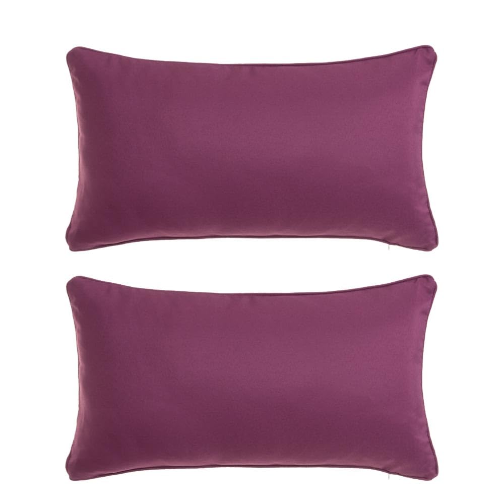 LOLAhome | Cojines sofá con Relleno Incluido | Set de 2 Cojines de 50x30 cm | Tela de loneta Burdeos| Cojín Decorativo Rectangular Cama o sofá | Decoración habitación o salón