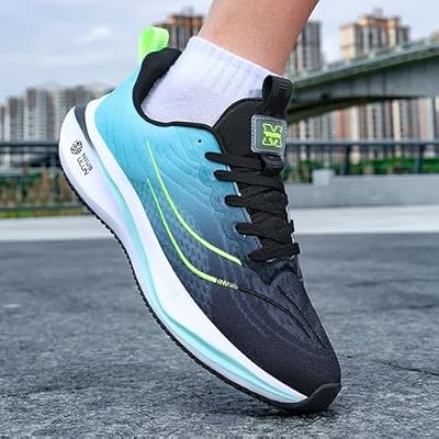 Men's Trail Running Shoes Lightweight Non Slip Carbon Plate Sole Shock Absorbing Sneakers for Men