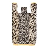 Medium Leopard Print Plastic T-Shirt Bags - Case of 500