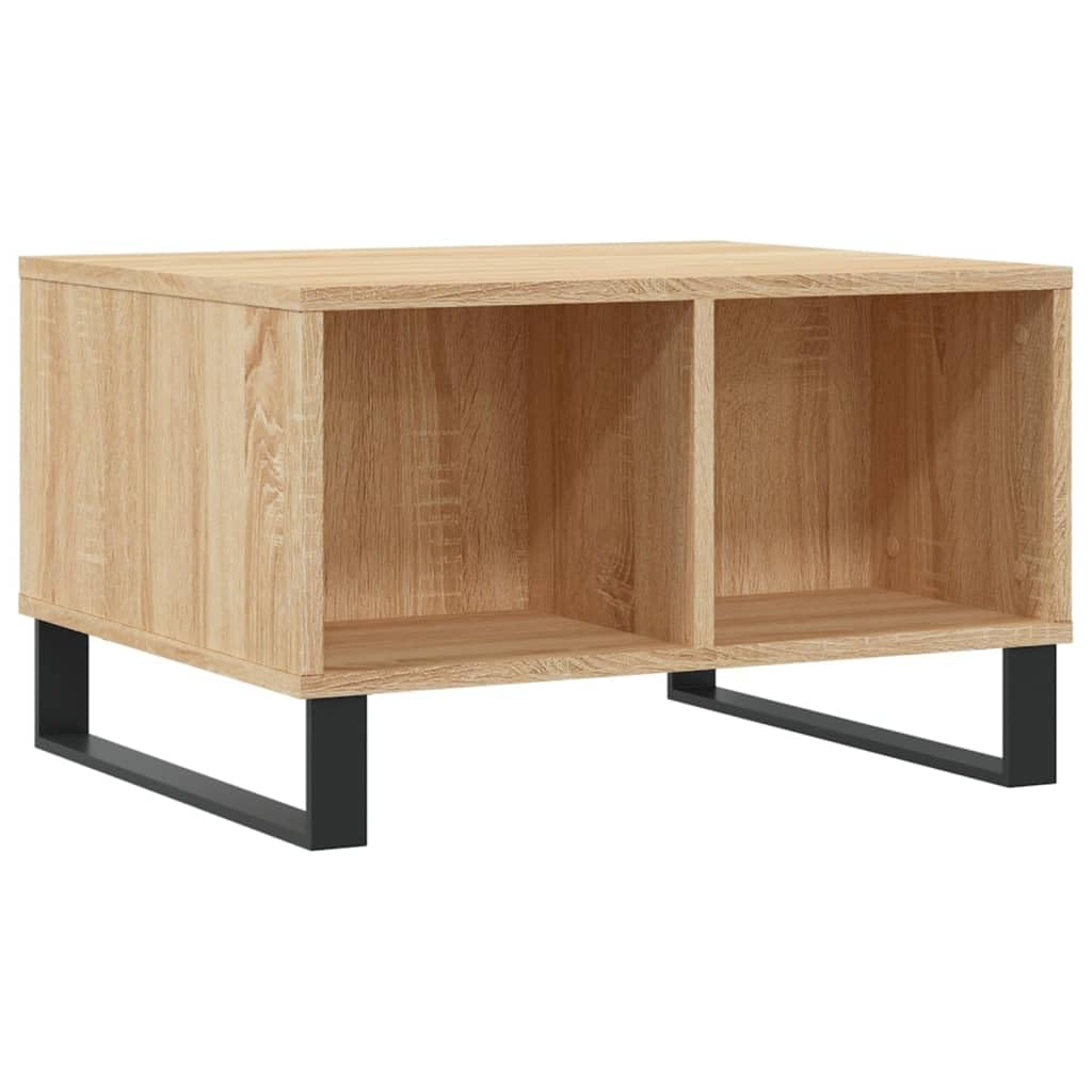 Homgoday Table basse en chêne sonoma de 60 x 50 x 36,5 cm, en bois d'ingénierie, table d'appoint pour salon, salle de réception d'invités, chambre à coucher et mobilier de bureau