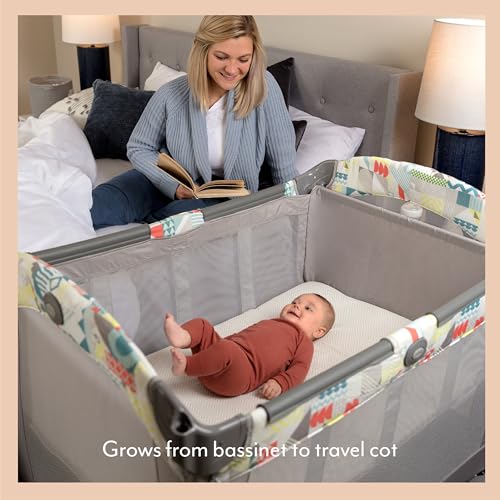 Graco Contour Electra Travel Cot with bassinet, lightweight with music, vibration, nightlight, compact fold and carrybag. Suitable from birth to approx. 3 Years, Little Adventures fashion - Image 6