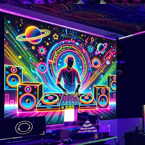 Image of Nuxovilar Cosmic DJ Wall Tapestry Polyester 59.05x51.18 In