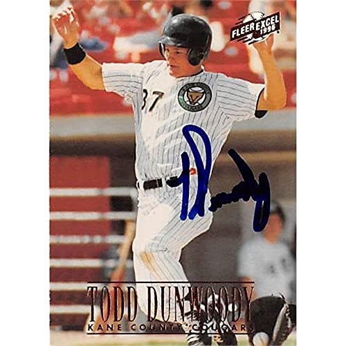 Autograph Warehouse 421251 Todd Dunwoody Autographed Baseball Card Florida Marlins Kane County Cougars FT 1996 Fleer