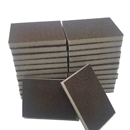 Krisler 24pc Carborundum Sponge Nano Emery Sponges Caspian Stone Pot Clean Brush Rust Eraser Grit Scouring Pads Pot Cleaning Pads with Carborundum Washing Kitchen Cleaner Tool(Thickness-0.4inch)