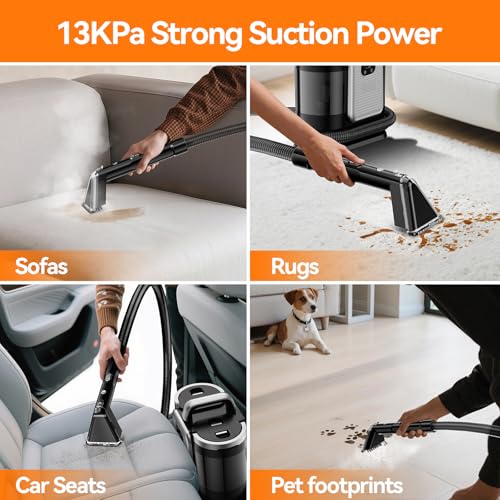 Waschsauger, Teppichreiniger, Polsterreiniger mit Leistungsstarke Reinigungsfunktion, 5 Reinigungsmodi, Nass-Trocken-Sauger mit starker Saugkraft für Sofa, Vorleger, Auto
