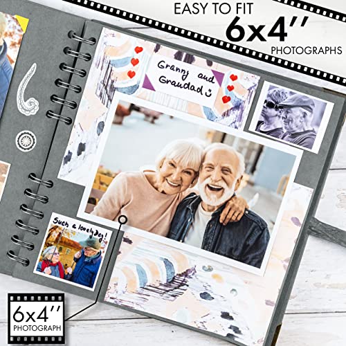 image for Bstorify Square Scrapbook Photo Albums 60 Pages (21 x 21 Cm) Grey Thic