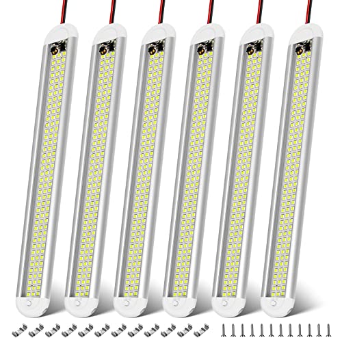 Image of CT CAPETRONIX 12v LED Interior Light Bar, 120LEDs 1500LM 8W DC 12 Volt led Strip Lights with ON /Off Switch, for Enclosed Cargo Trailer, Car RV Van Truck Lorry Camper Boat Caravan Motorhome (6Pack)