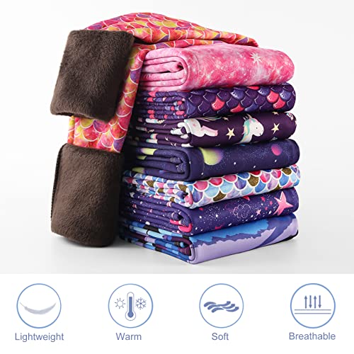 Panegy 2 Pack Girls Fleece Lined Leggings Winter Warm Soft Stretch Pants High Waist Yoga Trousers4