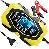 【Intelligentes Batterieladegerät 12V/24V Modus】--- Das Ladegerät Winter und Sommer Modus, startet automatisch den Winter und Sommermodus und wählt die geeignete Ladespannung entsprechend der Temperatur aus.